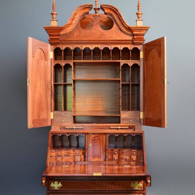 New England Secretary Desk-Sapele Mahogany wood