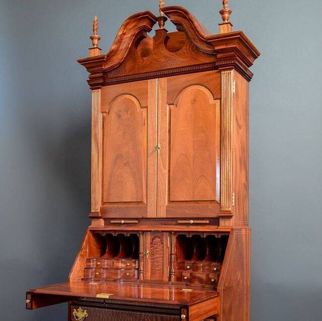 New England Secretary Desk-Sapele Mahogany wood